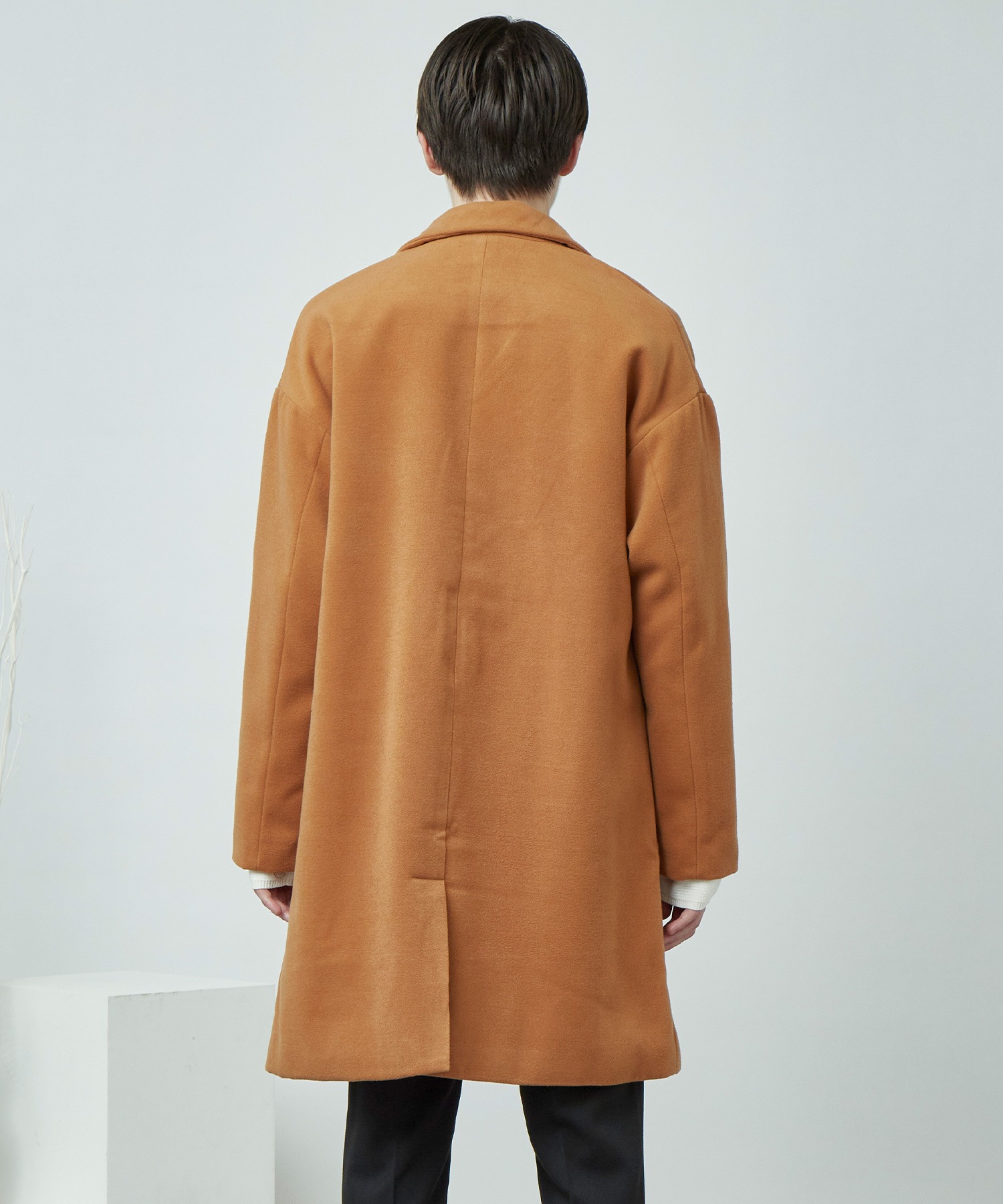 メルトンT/R シャギーオーバーサイズステンカラーコート MONO-MART