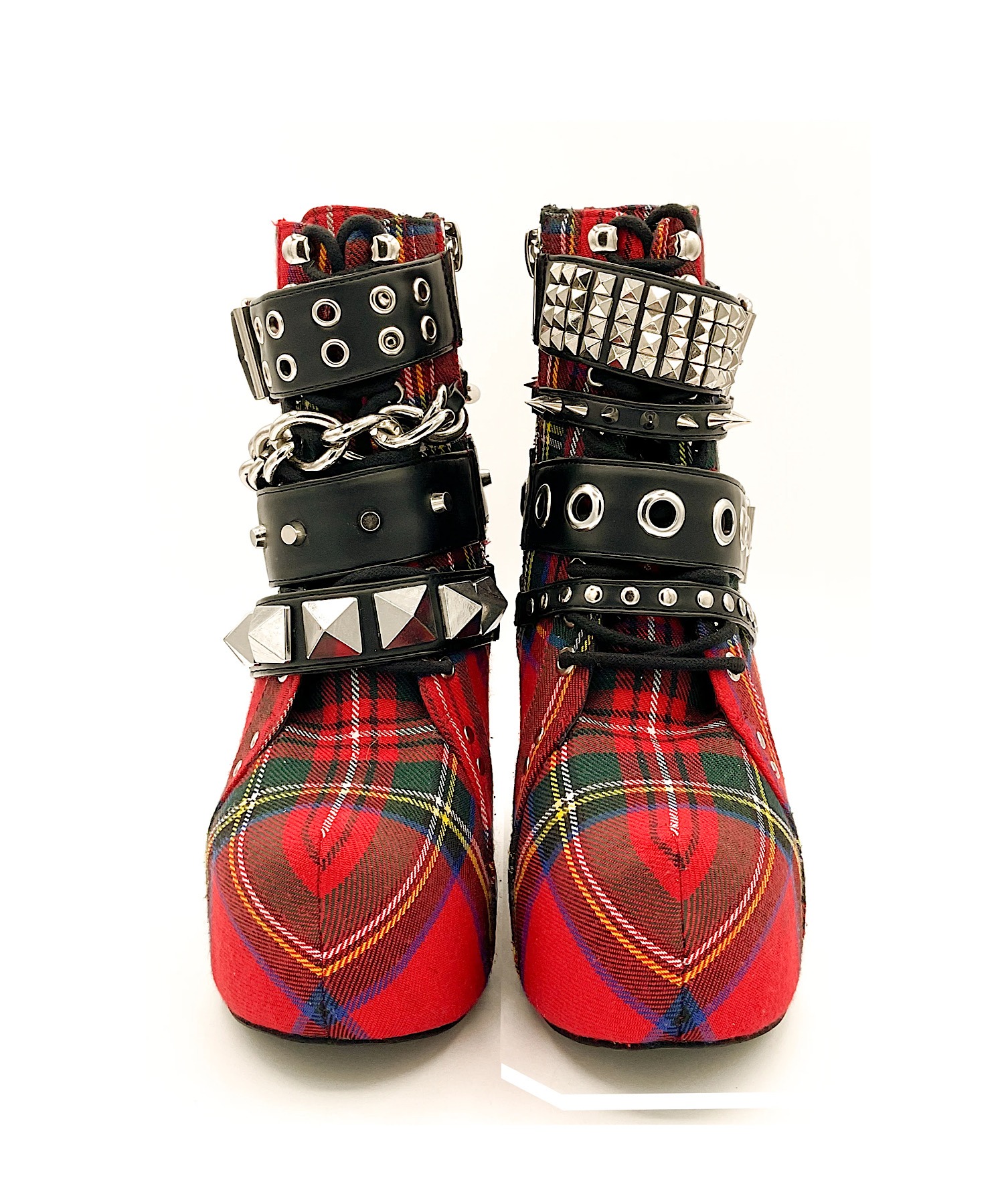 タータンチェック 厚底ベルトブーツ Charla Tedrick│Jeffrey Campbell