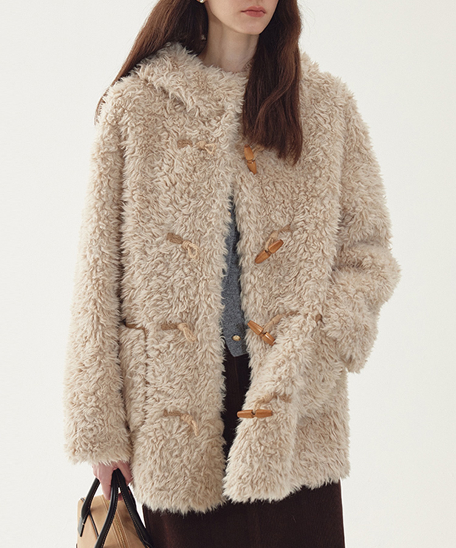 フード付き トグルボタン ファーコート FD24W235【Fano Studios