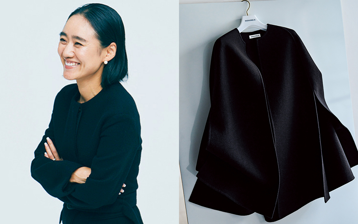 マディソンブルー」の美シルエットのケープ｜スタイリスト 金子綾さん