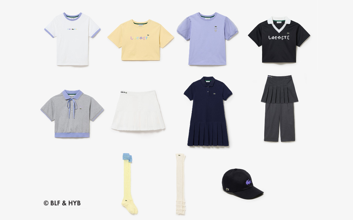 ラコステの「ILLITカプセルコレクション」、パステルカラーのロゴや