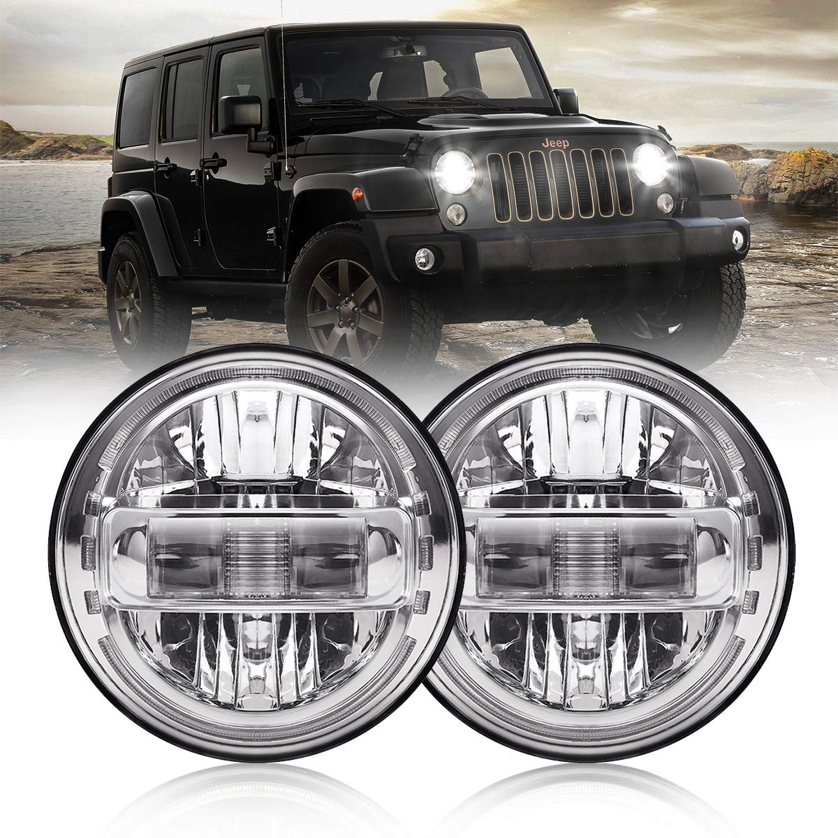 7-Inch DOT Approved LED Jeep Headlights – OffGrid Store