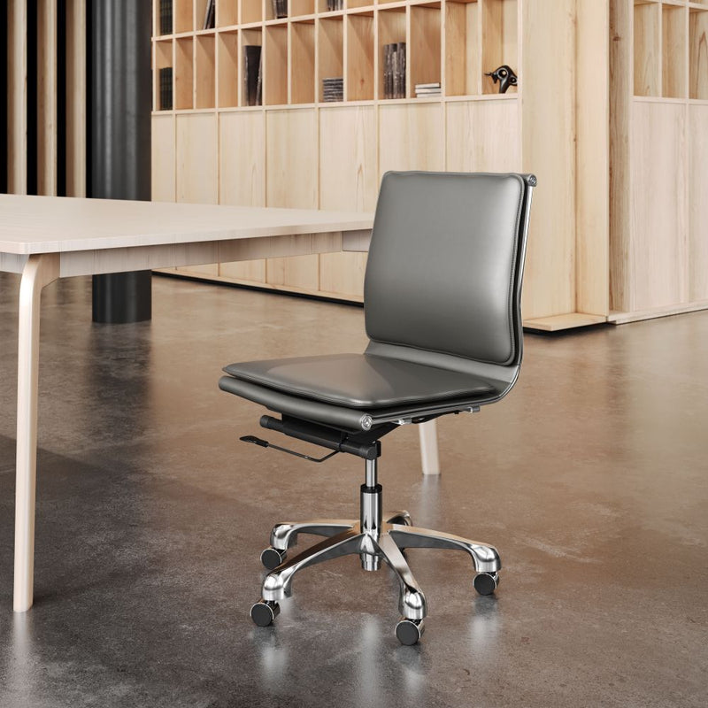 Lider Plus Armless Leather Office Chair by ZUO