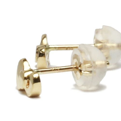 JKT008YG)ハローキティ/HelloKittyリボンピアス-K10イエローゴールド