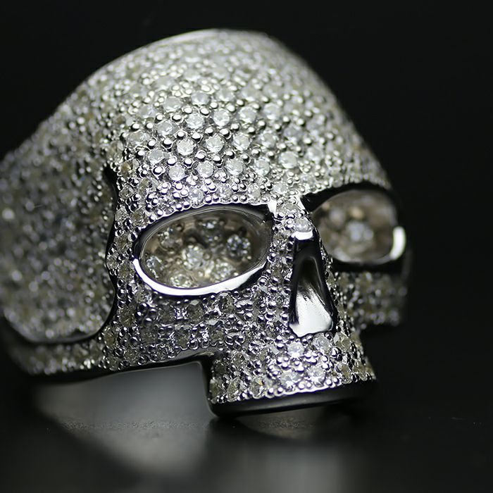 JNS986-CL)スカルリングパヴェ-シルバー/指輪｜アクセサリー通販の