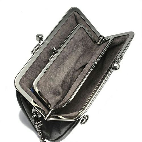 JIDWA51BK-BK)印傳-印伝屋二つ折り財布親子がま口財布山梨カモフラ柄