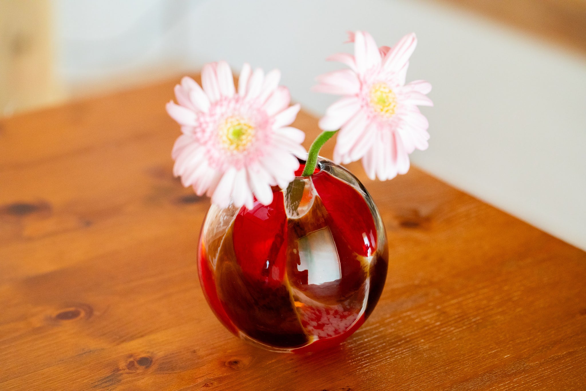 琉球ガラスの海風 海想花瓶 赤 オンラインストア 人気商品 手作り