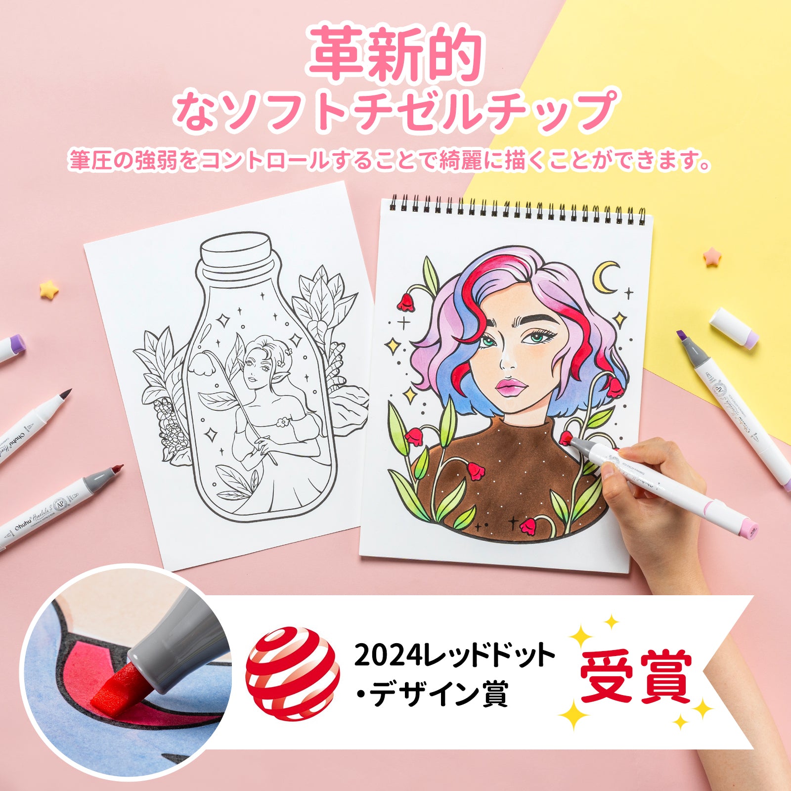 Ohuhu Honolulu S 60色 イラストマーカー 筆・ソフトチゼル – Ohuhu Japan