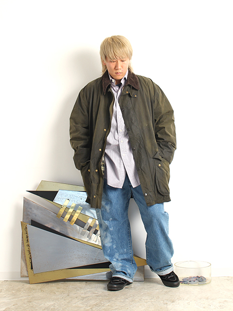 3WARRANT REPROOF BARBOUR BORDER OLIVE size-C46-毎日を楽しく豊かに