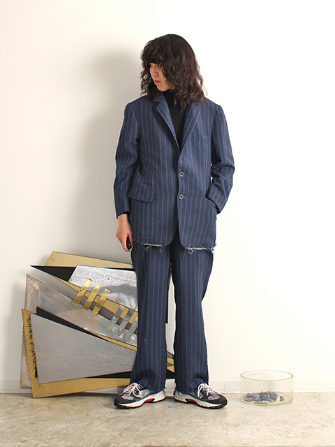 USED】DAMAGED JAPANESE BLUE STRIPE SET UP 'SOGO'-毎日を楽しく豊か