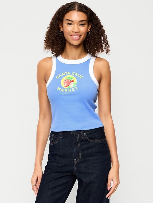 Graphic Snug Crop Tank Top | Old Navy