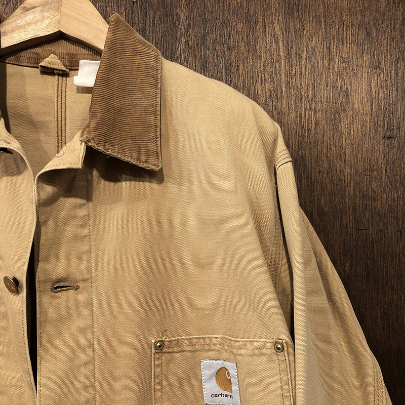 Carhartt Duck Canvas Coverall Jacket Chore Coat Brown No Lining L