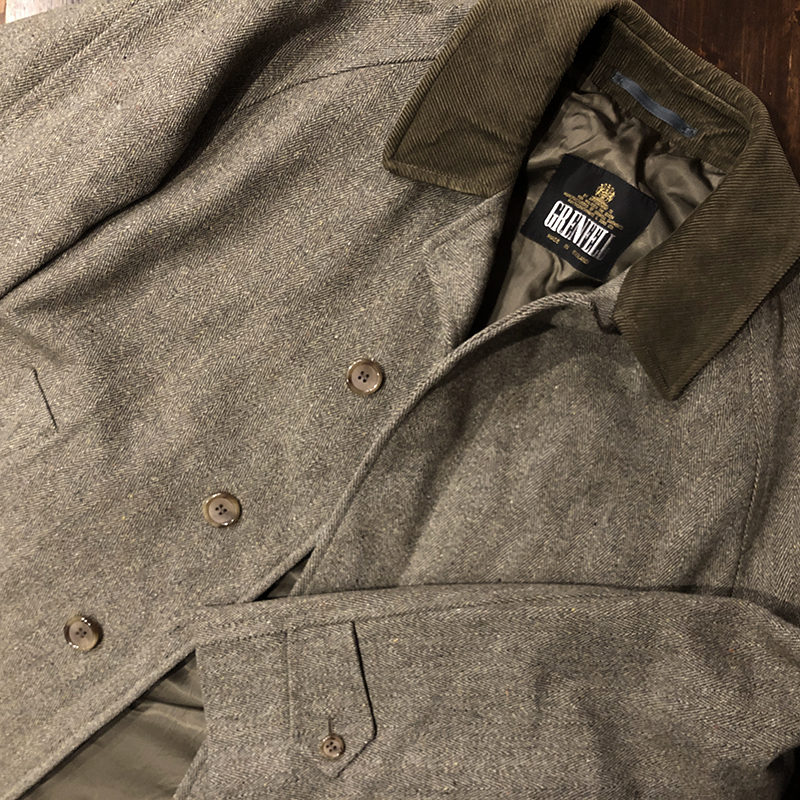 Grenfell Derby Tweed Herringbone 4pocket Country Balmacaan Coat