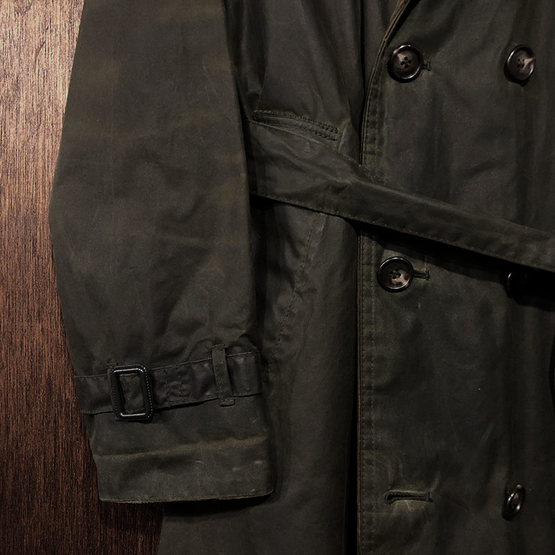 Barbour Trench Coat Sage Vintage 3Warrant C34 Mint バブアー