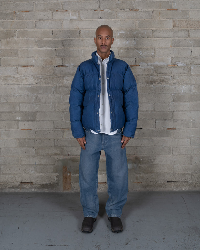 Waxed Puff Coat - French Indigo – Olderbrother