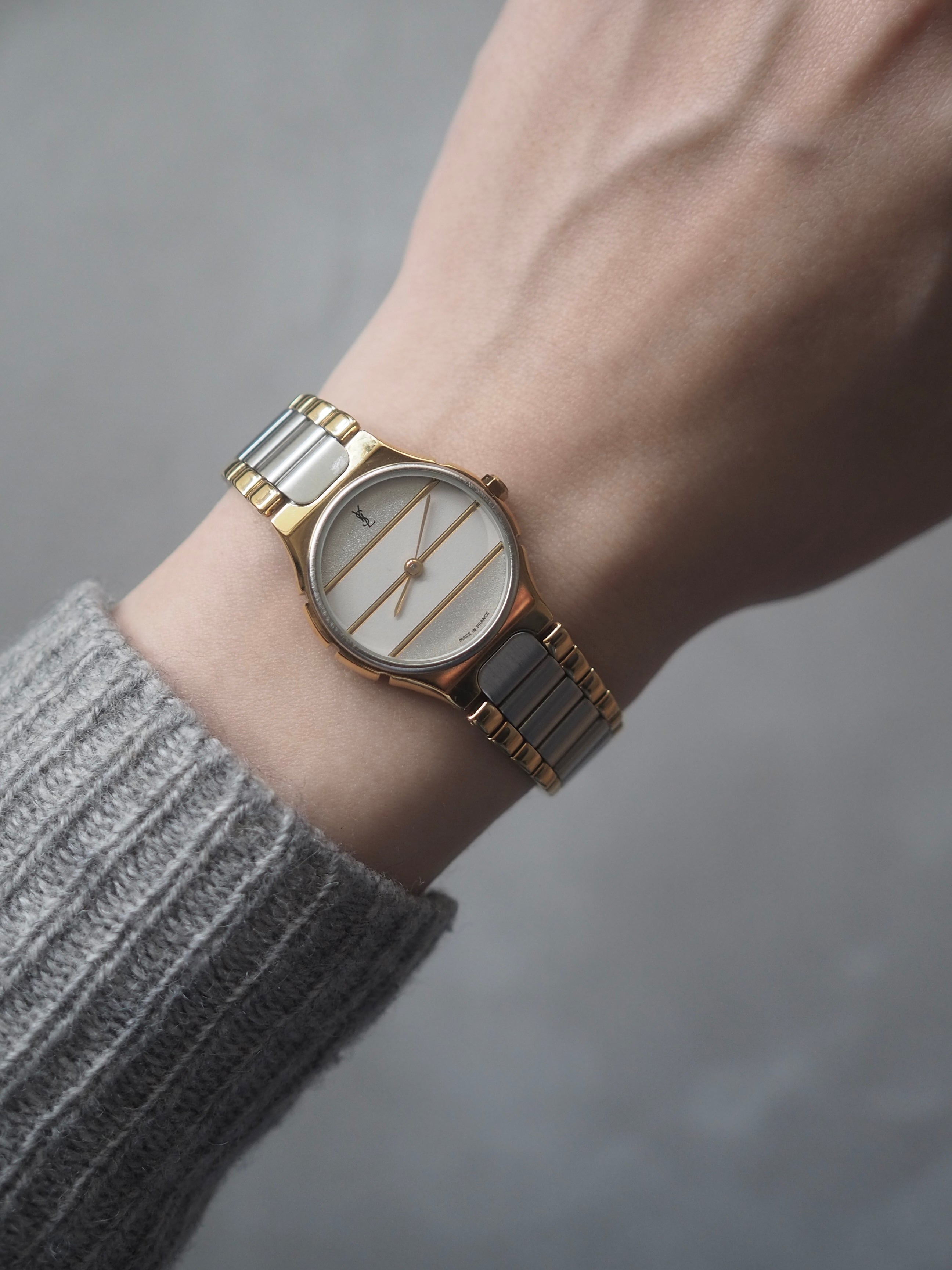 Yves Saint Laurent イヴ・サンローラン ラウンド コンビ ウォッチ