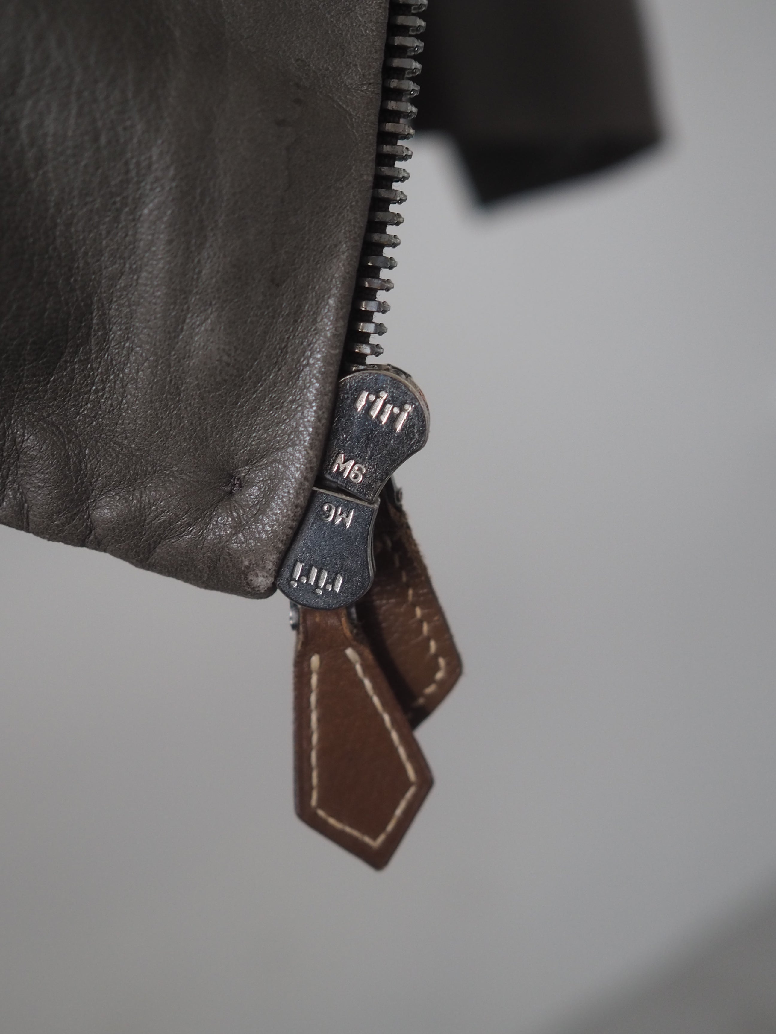 HERMES エルメス ラム レザー ジャケット 54 カーキ メンズ ヴィンテージ