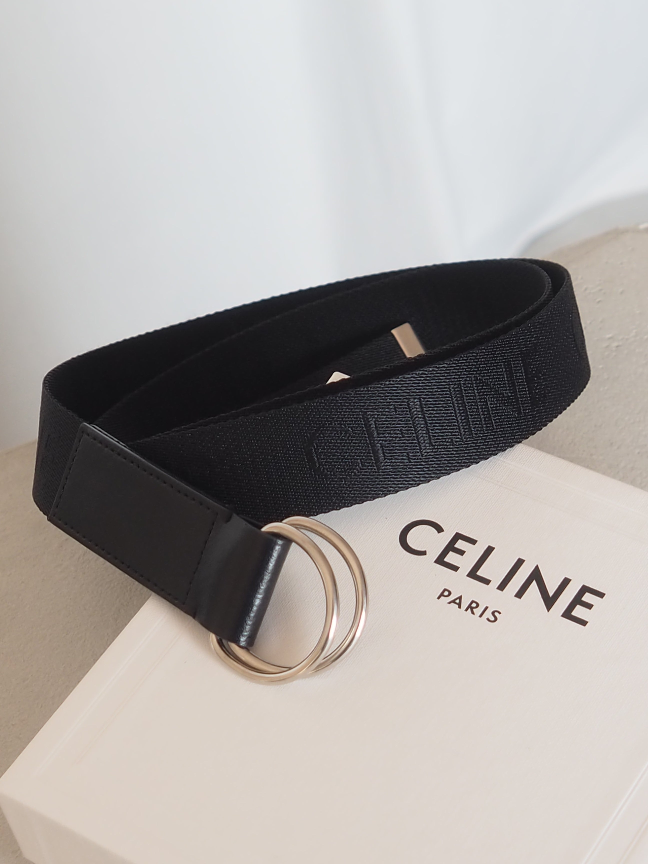 CELINE セリーヌ ロゴ ダブルリング ベルト メンズ ユニセックス