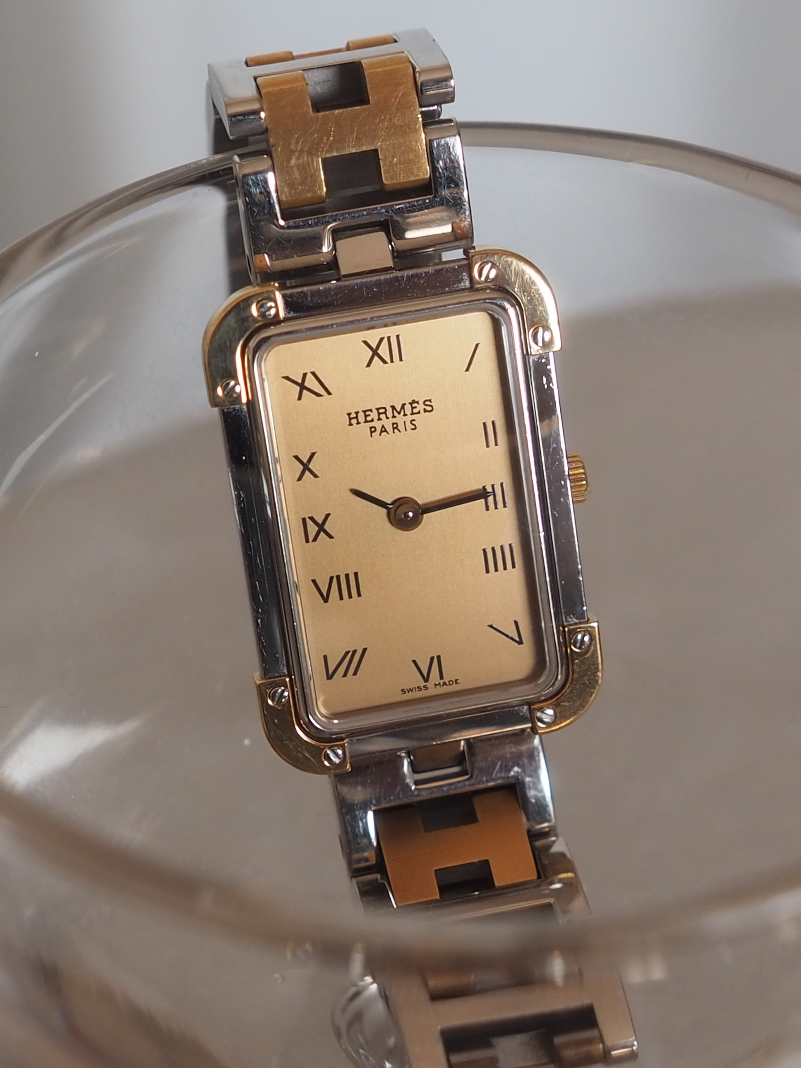 HERMES エルメス クロアジュール ウォッチ 腕時計 レザー メタル