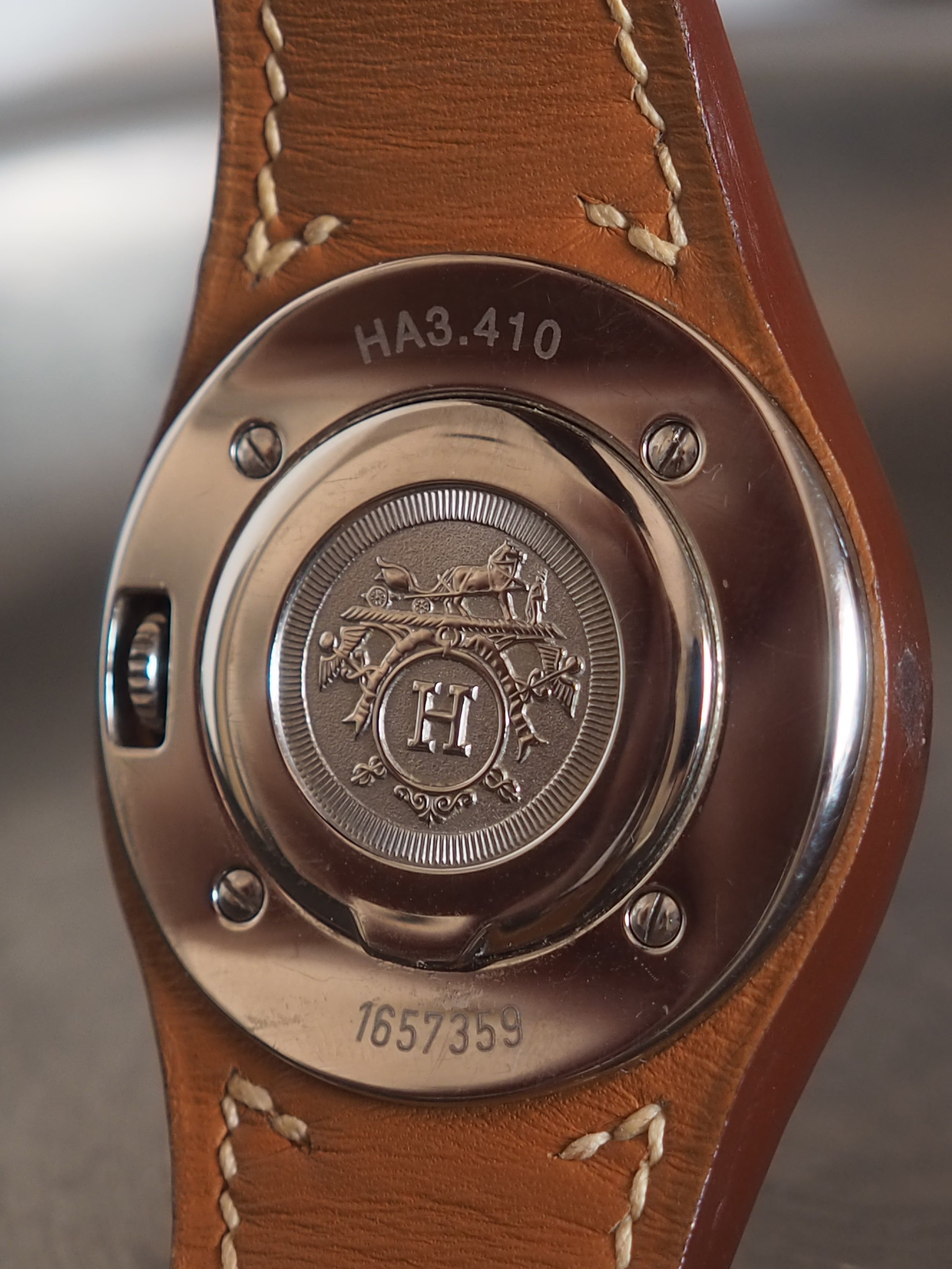 HERMES エルメス アーネ ウォッチ 腕時計 レザー ブラウン バンド