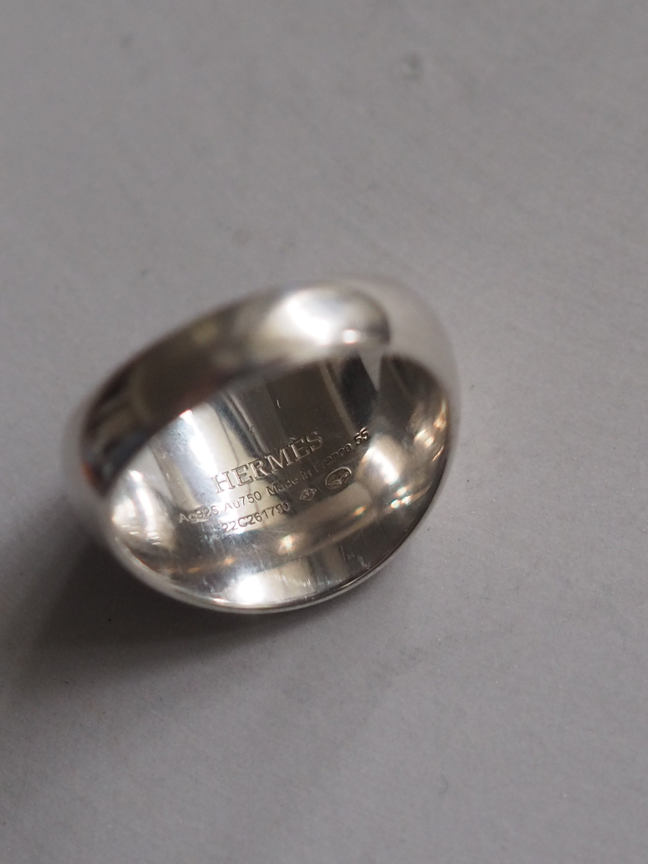 HERMES ヴィンテージ エルメス エクスリブリス シュヴァリエ リング 55