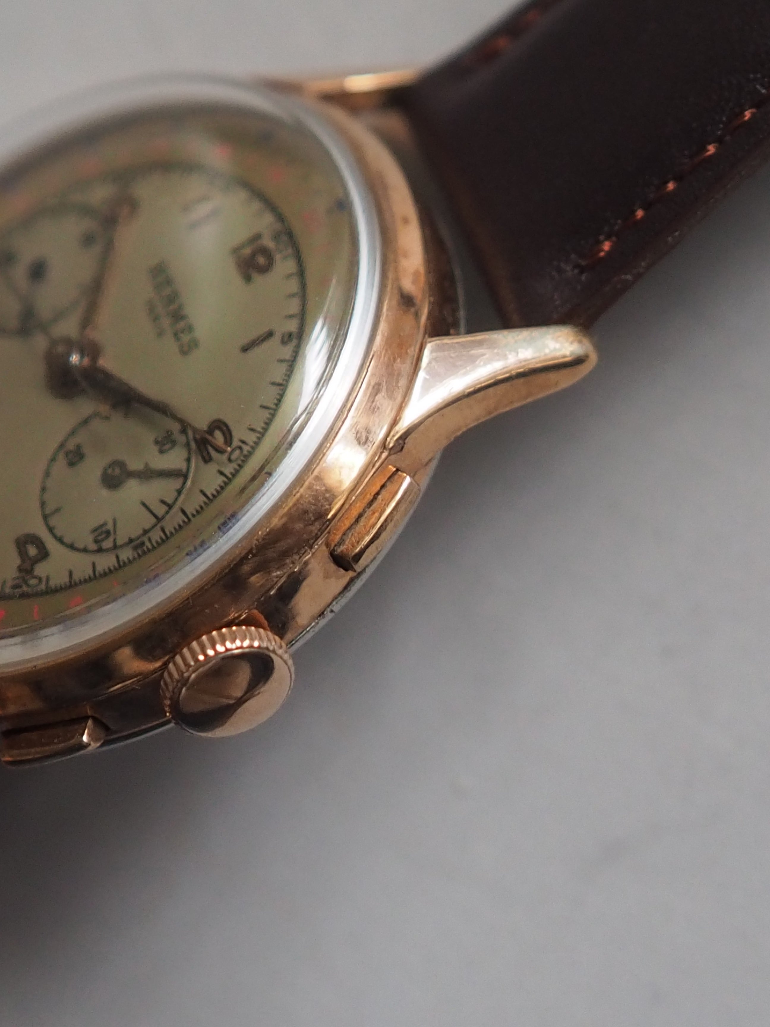 HERMES ヴィンテージ エルメス 手巻き クロノグラフ ウォッチ 腕時計