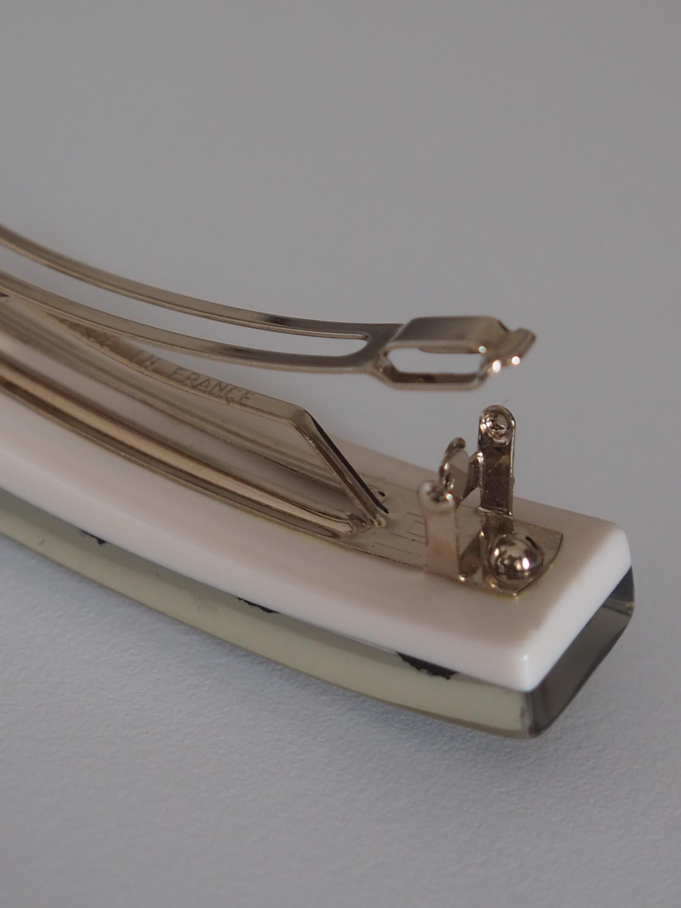 CHANEL シャネル COCO フラワー レース ヘアー バレッタ ホワイト