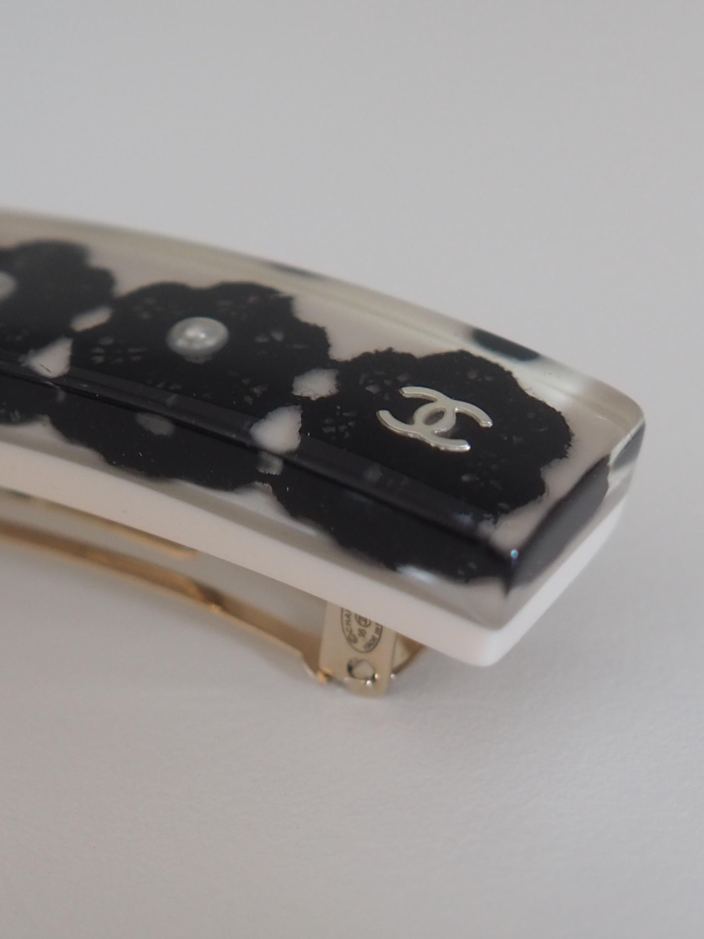 CHANEL シャネル COCO フラワー レース ヘアー バレッタ ホワイト