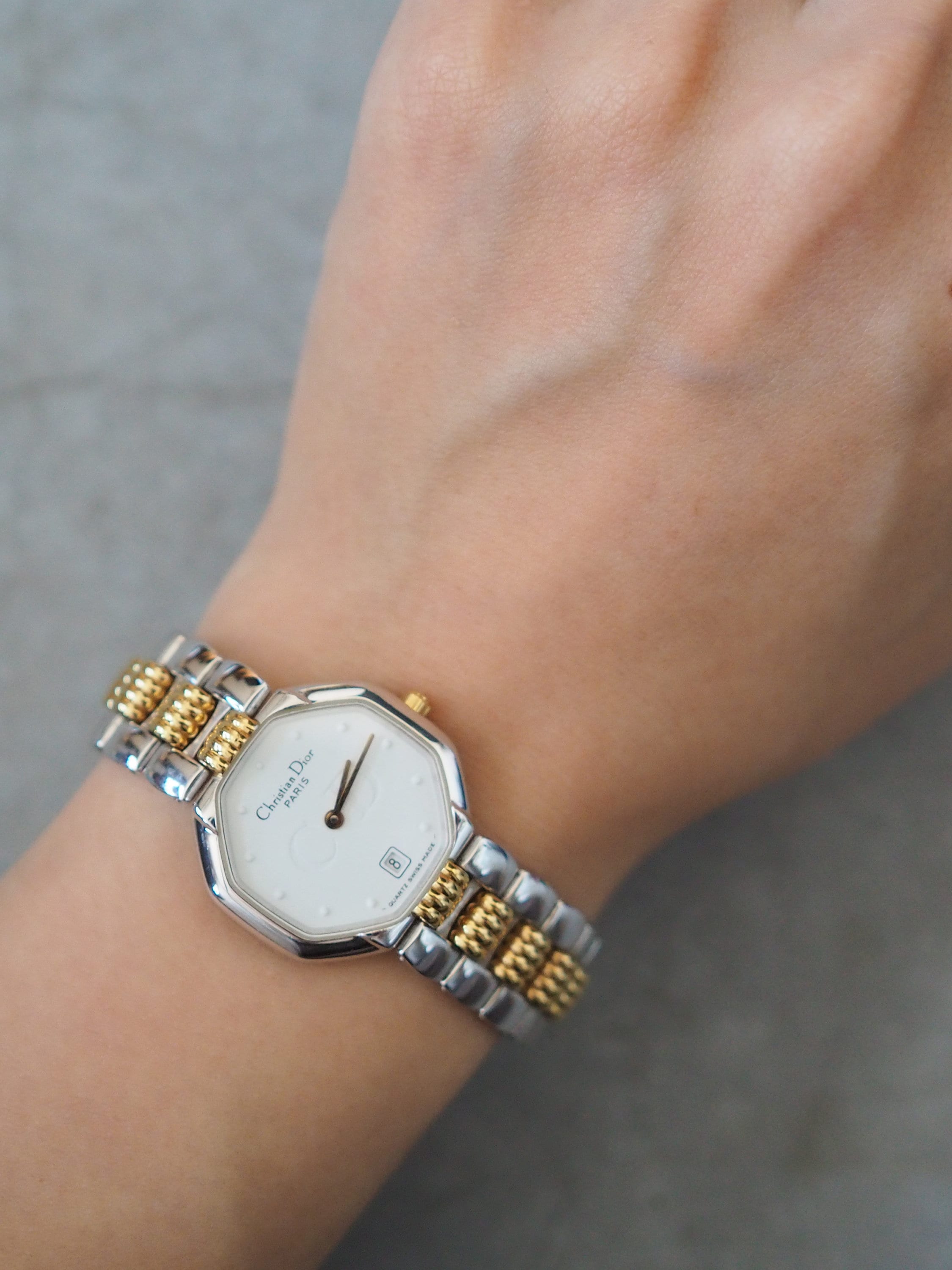 Christian Dior オクタゴン ウォッチ 腕時計 ゴールド シルバー