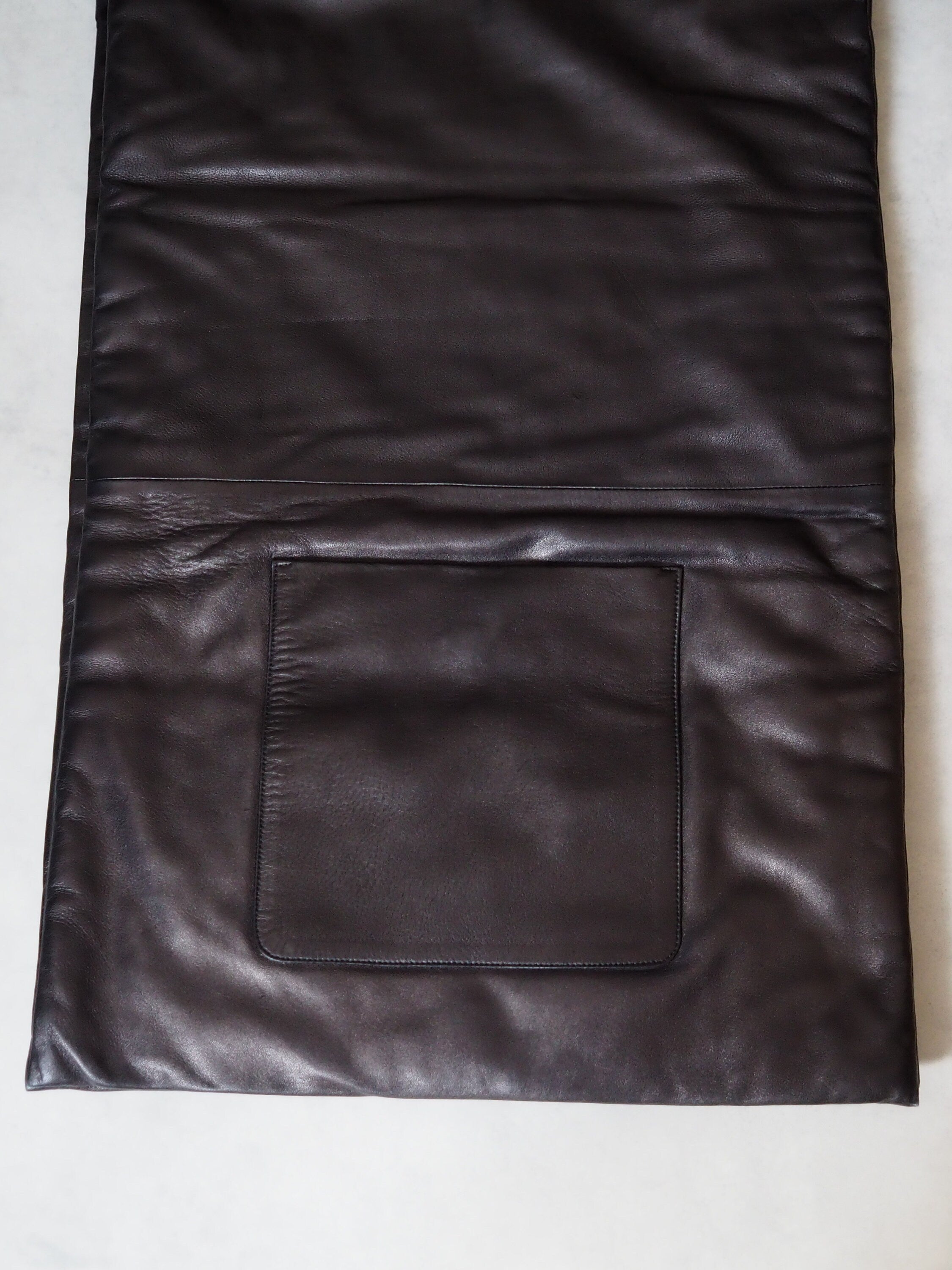 HERMES エルメス ポケット ストール レザー ブラック マルジェラ期