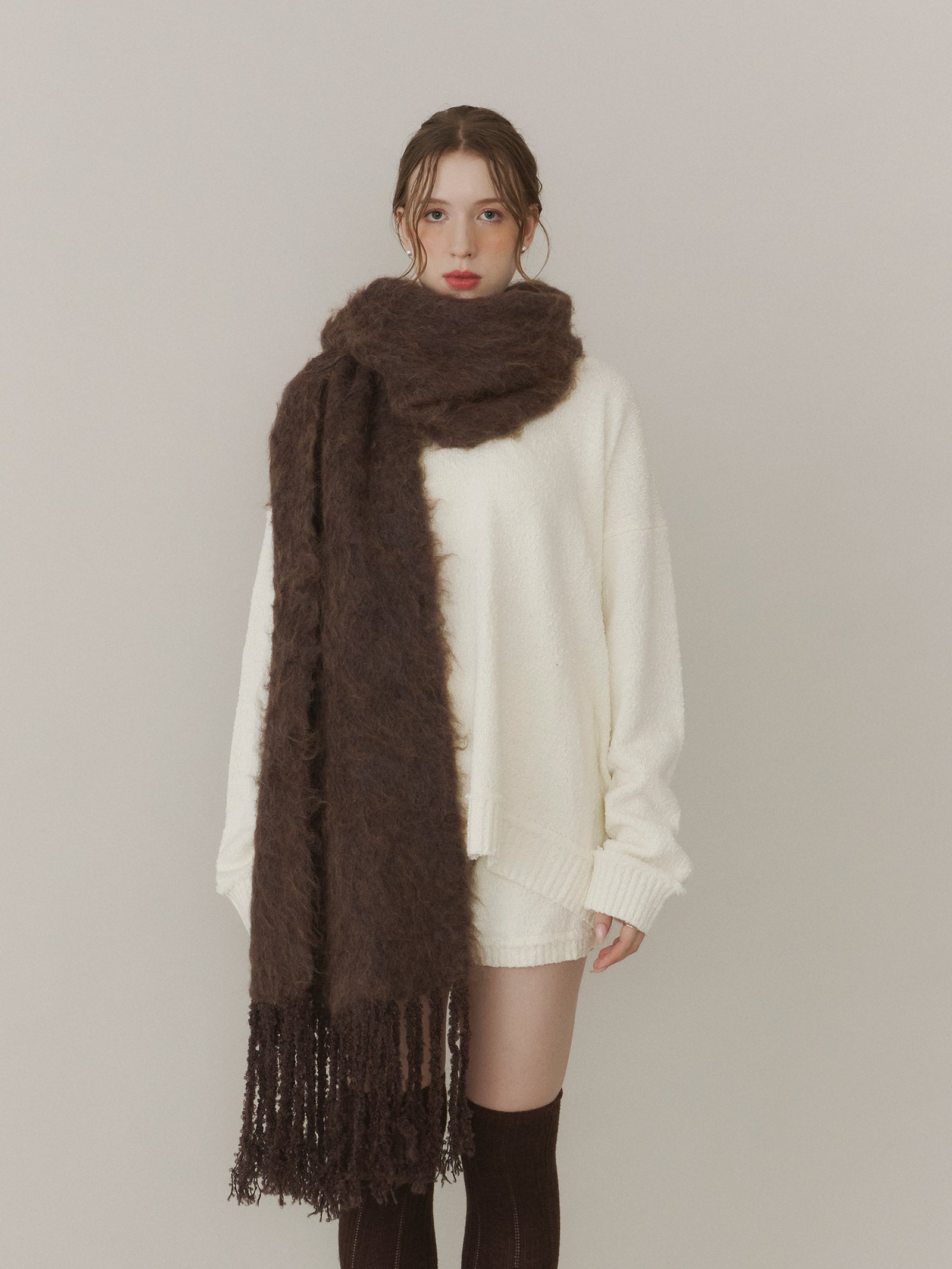 シャギーフリンジマフラー