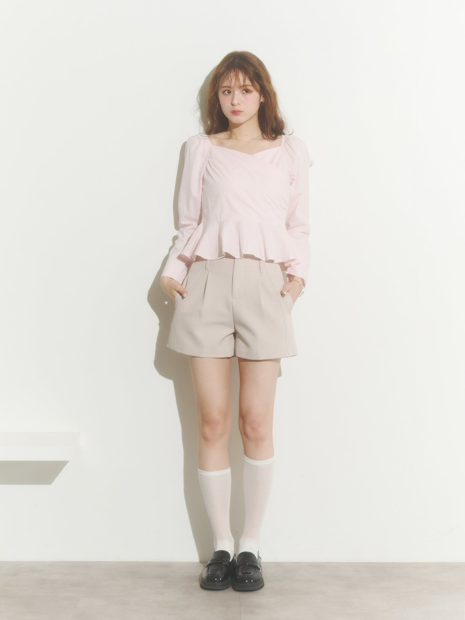 カシュクールシャツブラウス