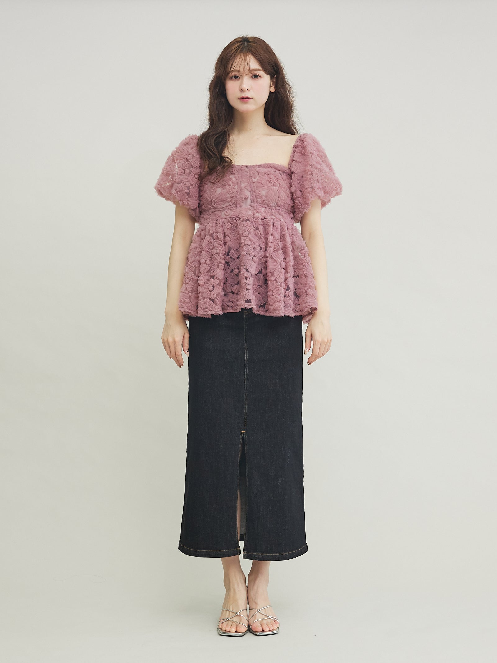 3wayペプラムチュールビスチェ