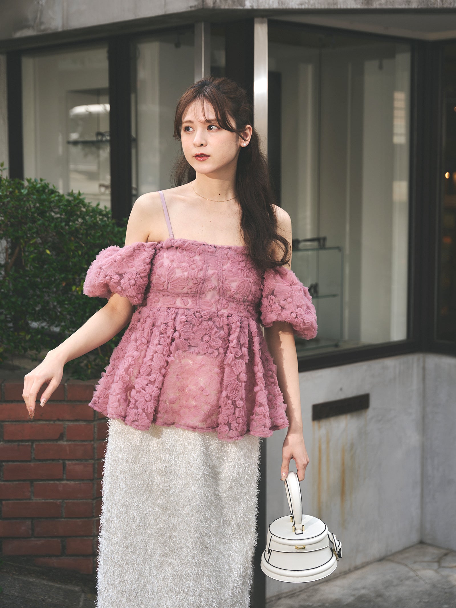 3wayペプラムチュールビスチェ