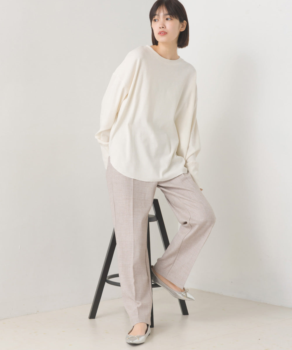 OMNES】リブ裾ラウンドプルオーバー長袖【7123-5349】