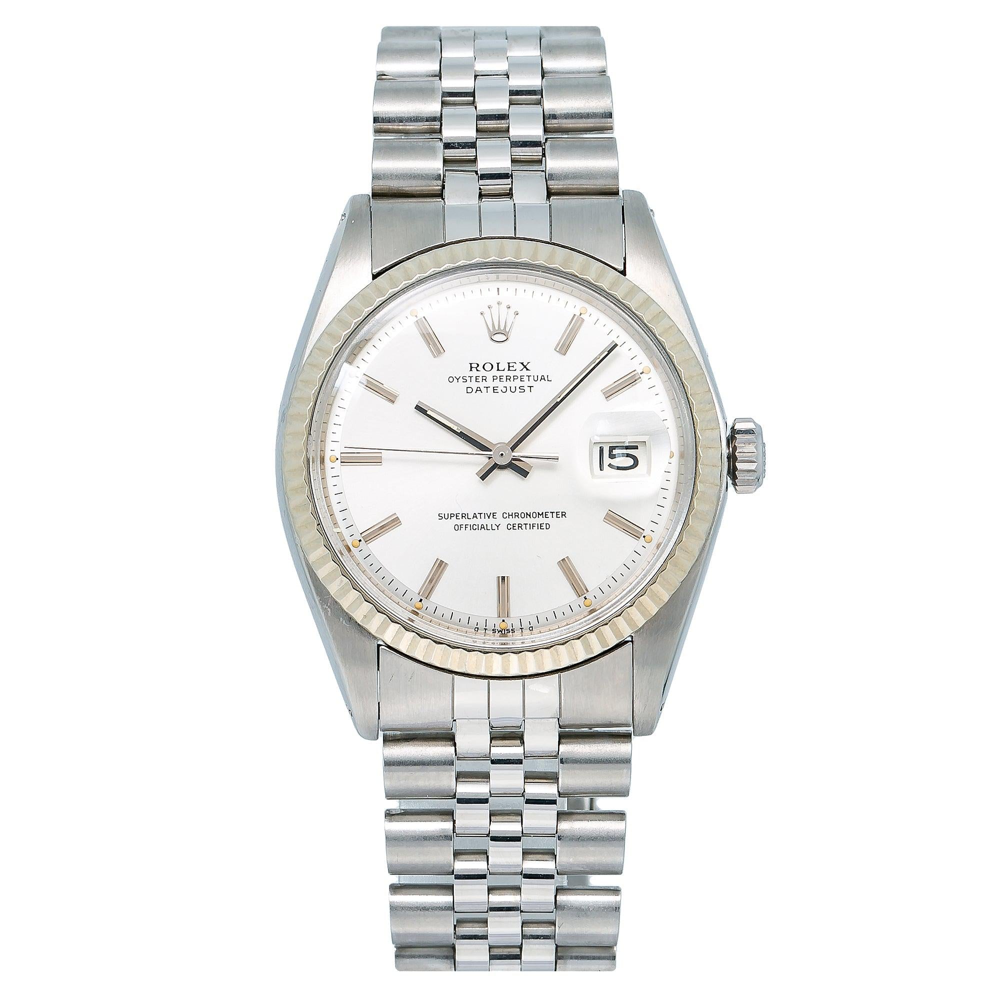 Buy Rolex Datejust 36MM 1601 Silver Dial Fluted Bezel Stainless
