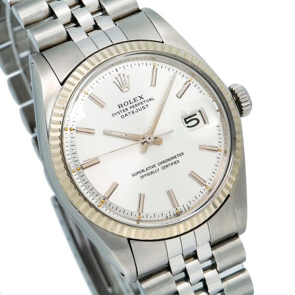 Buy Rolex Datejust 36MM 1601 Silver Dial Fluted Bezel Stainless