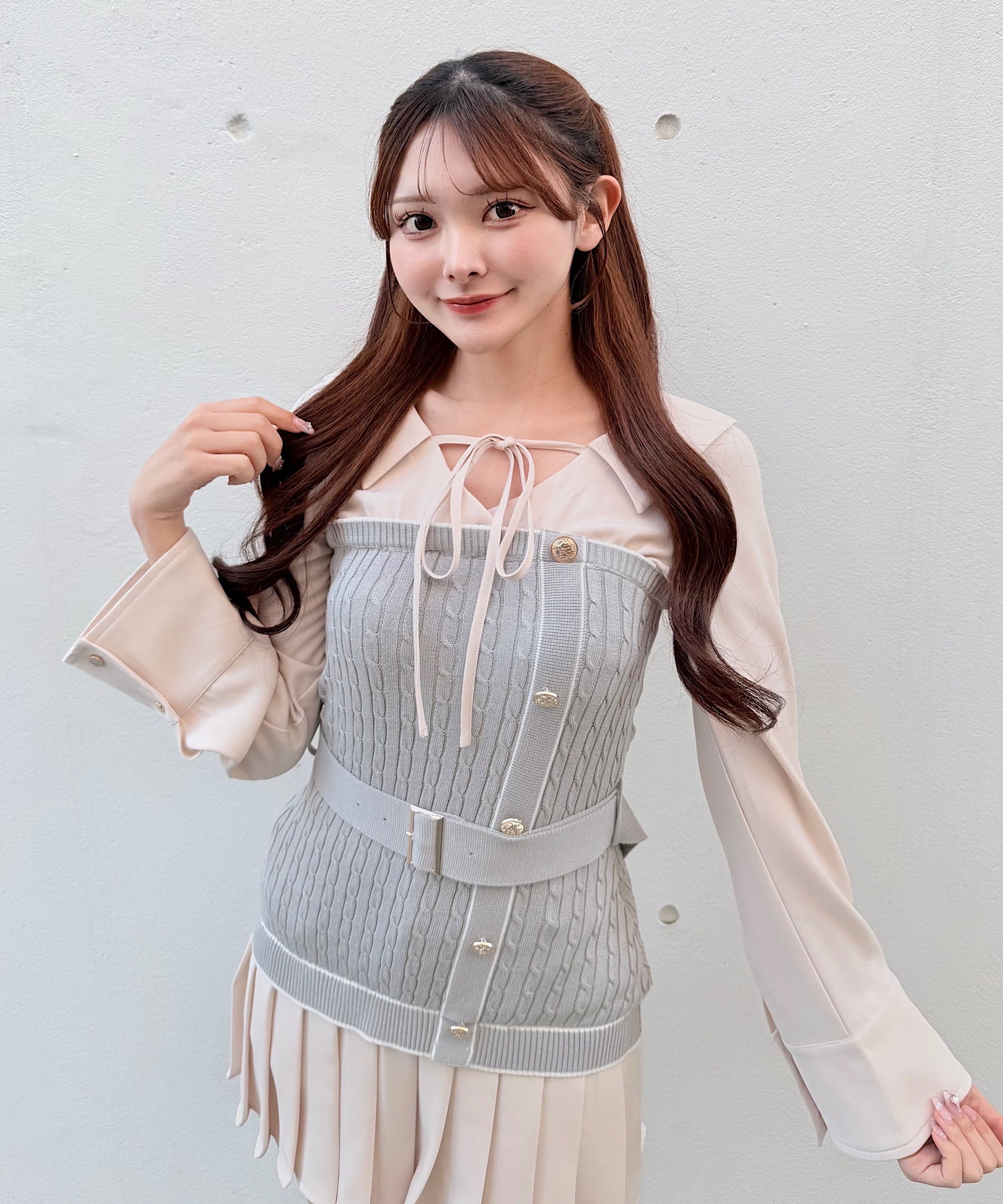 予約商品4月上旬発送】シャツドッキングプリーツワンピース – PARK by