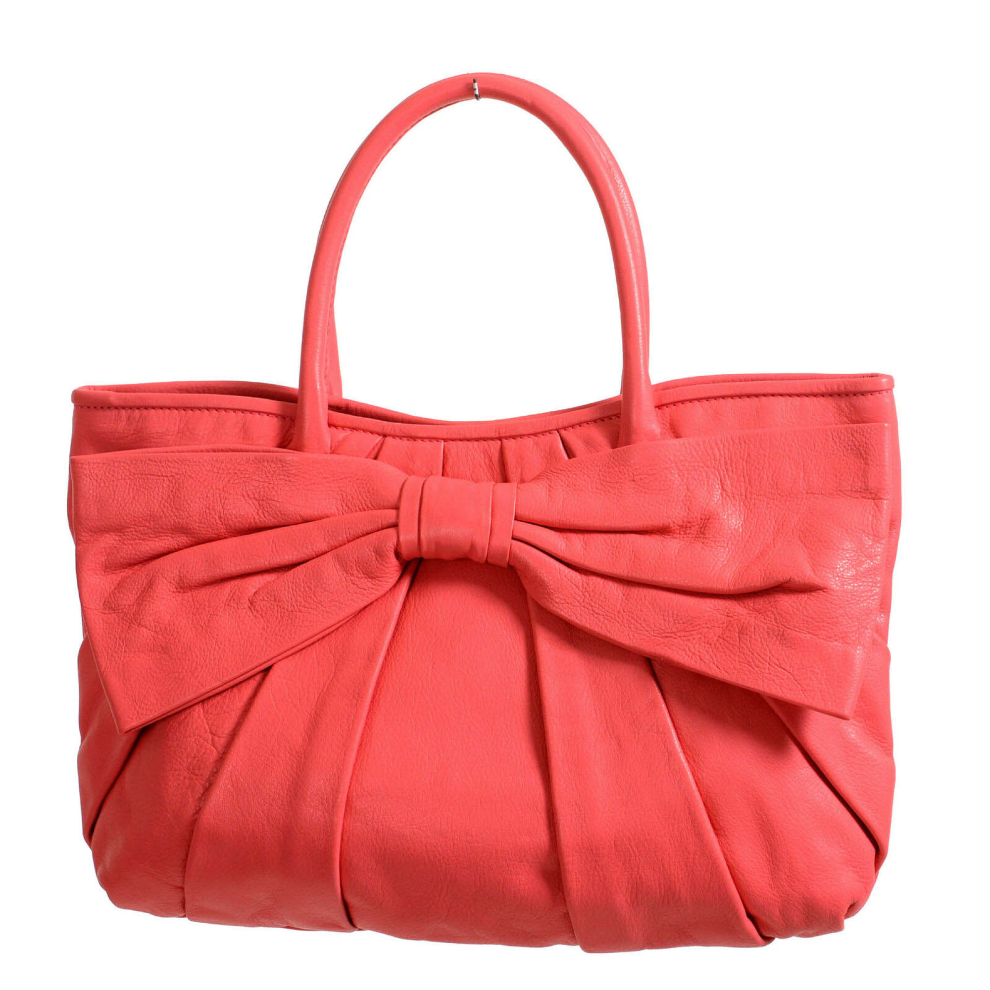 Red Valentino Women's Pink 100% Leather Bow Decorated Tote
