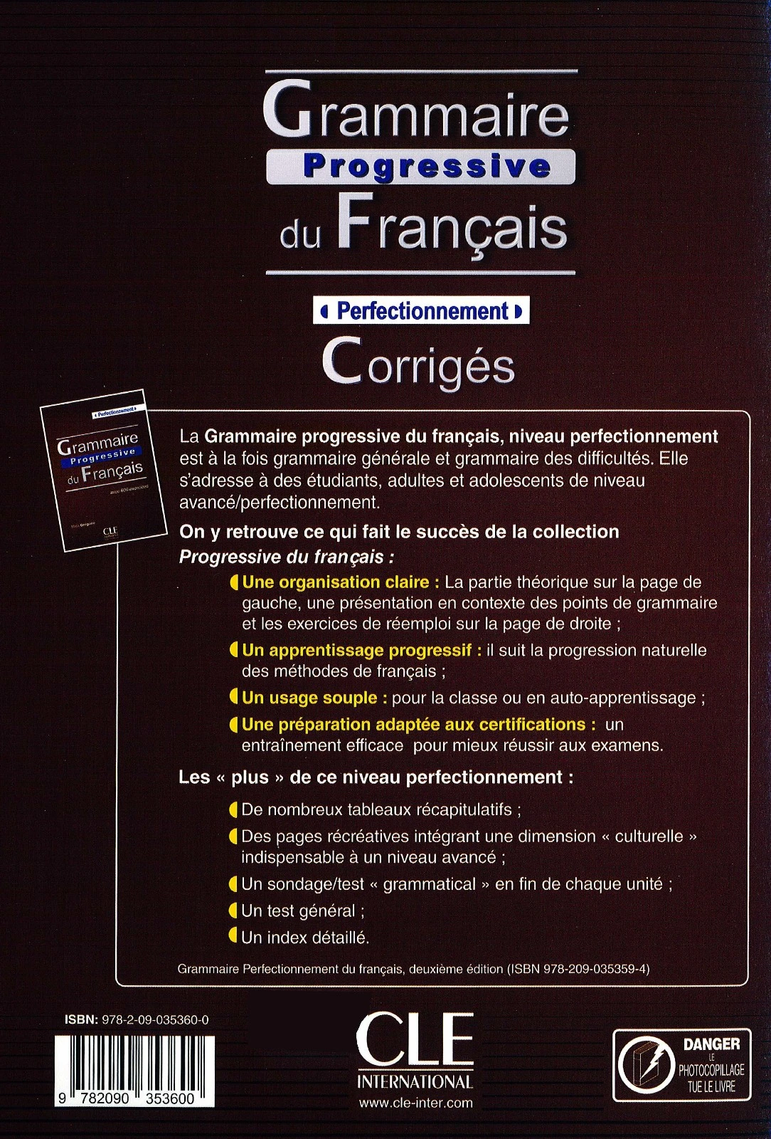 Grammaire progressive du français, niveau perfectionnement