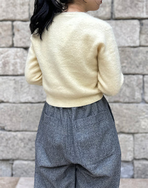 AURALEE オーラリー｜GARMENT-DYED BABY ALPACA FUR KNIT CREW-NECK
