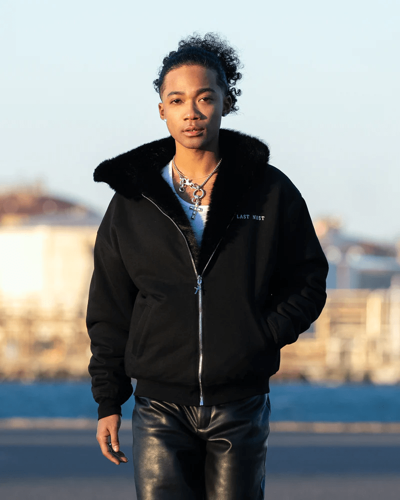 LAST NEST/Reversible Fur Hoodie / Black(M black)｜ ROYAL FLASH