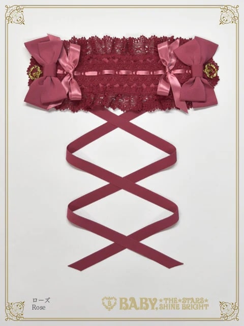 別珍プリンセスドロップヘッドドレス(ローズピンク)｜ ベイビー、ザ