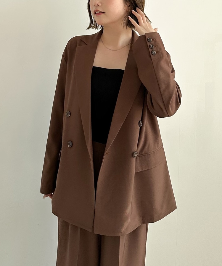 SETUP対応】ダブルテーラードジャケット(M BROWN): アウター