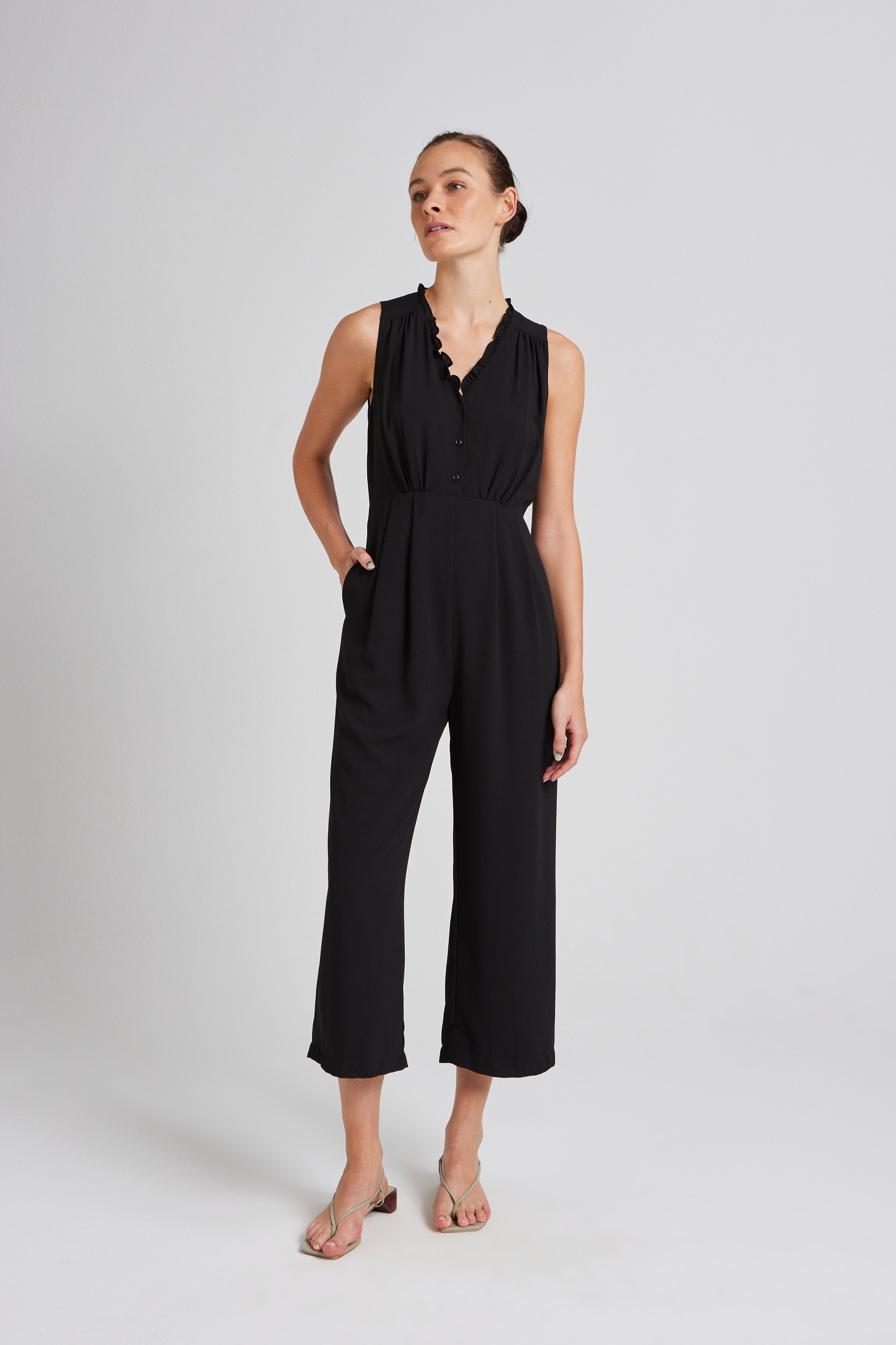 Ruffle Collar Jumpsuit - Our Second Nature