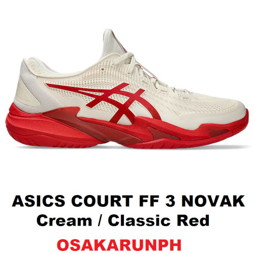Asics Court FF 3 Novak – Cream / Classic Red – OSAKA RUN