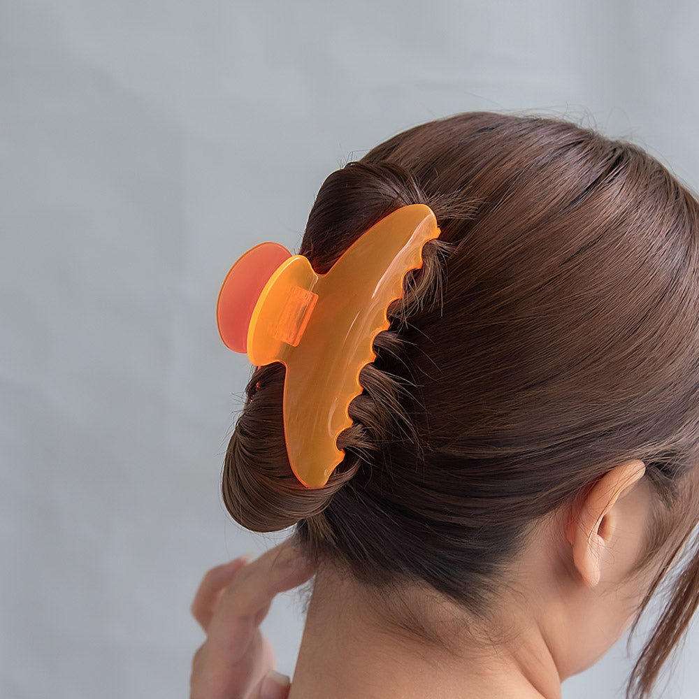 ヘアクリップ クリア スケルトン ネオンカラー バンスクリップ