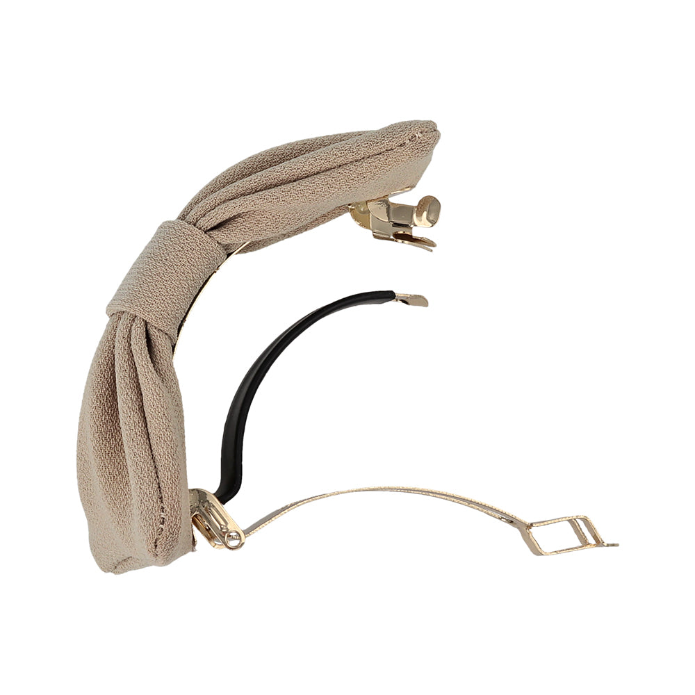 バレッタ ニッケルフリー リボン ベーシックカラー すべり止め付き