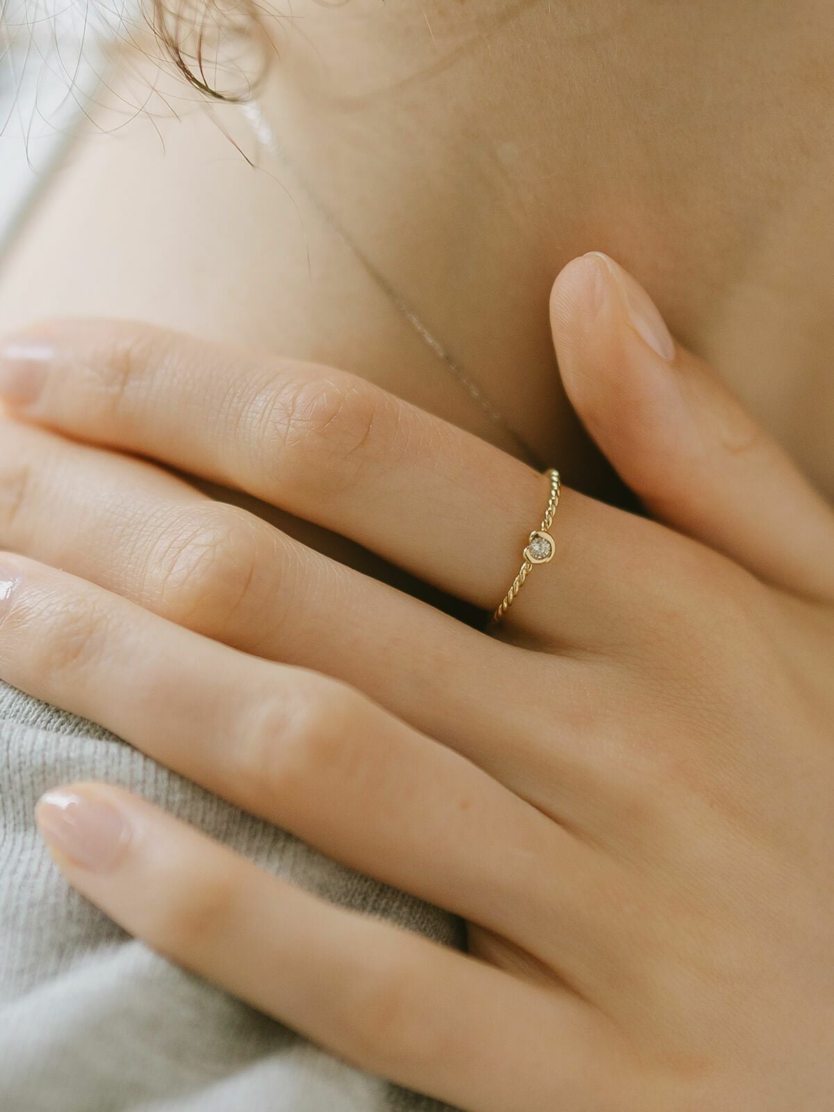 ダイヤ 指輪 ダイヤモンド 18金 リング k18 シンプル 【meon メオン