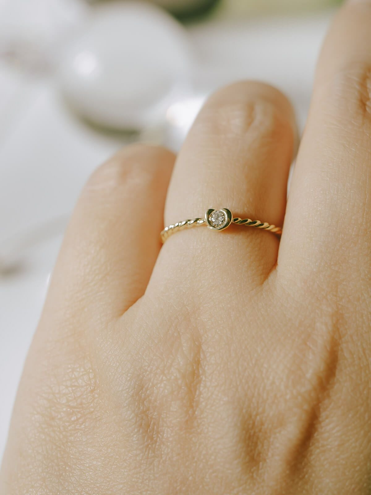 ダイヤ 指輪 ダイヤモンド 18金 リング k18 シンプル 【meon メオン